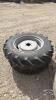 Unused 11.2 -24 tire on 6 bolt wheel x2