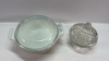 9in Pyrex Casserole & Pinwheel Glass 6in Wide Bowl - 2