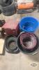 Pile of feed/water buckets and storage box - 2