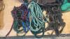 3 piles of horse harness and leads - 2