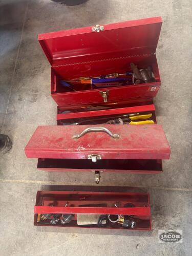 2 tool boxes with tools