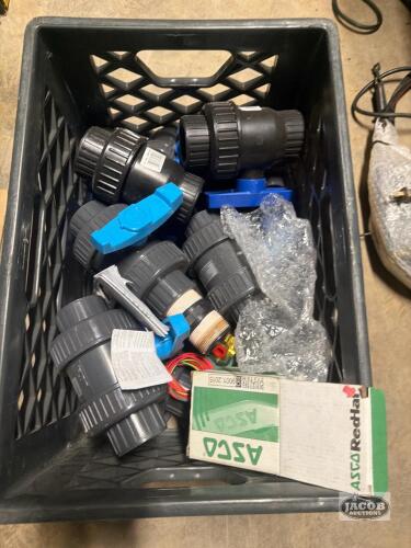 Crate of shut off valves