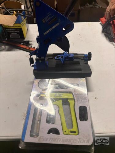 Vacuum pump bleader , angle grinder holder