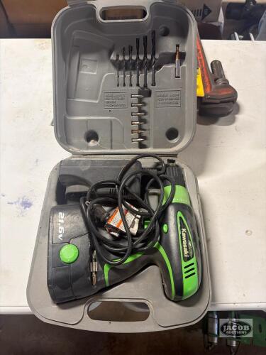 Kawasaki battery drill set