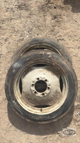 Pair of tires on rims