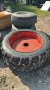 Pair of 11.2 -38 tires on 8bolt wheels