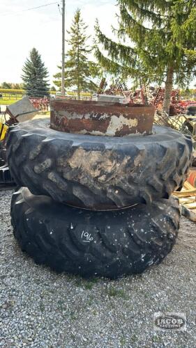 SET OF GOODYEAR 20.8R42 SNAP ON DUALS