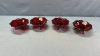 2 Pair of Ruby Red Glass Candle Holders