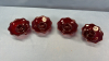 2 Pair of Ruby Red Glass Candle Holders - 2