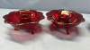 2 Pair of Ruby Red Glass Candle Holders - 3