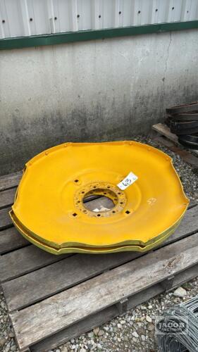 PAIR OF 9 BOLT RIM CENTRES OFF A JOHN DEERE