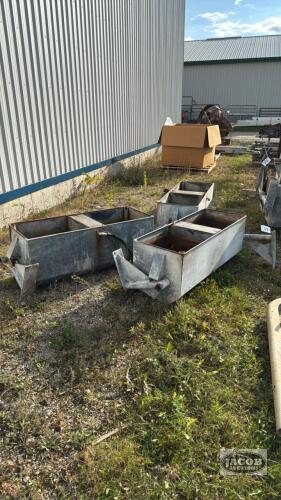 (3) 4FT GALVANIZED BSM WATER TROUGHS