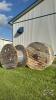 (2) 77IN DIAMETER WOODEN WIRE SPOOLS
