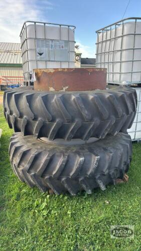 SET OF FIRESTONE 18.4R38 SNAP ON DUALS