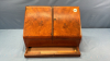 Burled Wooden Travelling Letter Box with Drawer