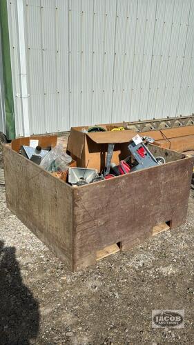 CHICKEN FEED SYSTEM HOPPERS, FEED BINS, CORNERS, MISC. MOTORS
