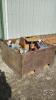 CHICKEN FEED SYSTEM HOPPERS, FEED BINS, CORNERS, MISC. MOTORS