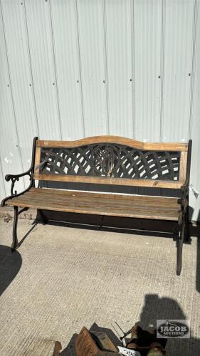50IN WIDE PARK BENCH WITH CAST IRON ENDS