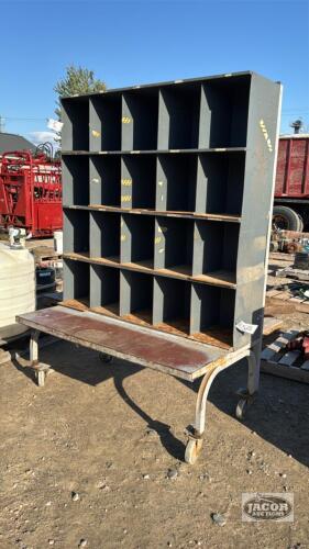 ROLLING 20 COMPARTMENT STORAGE SHELF