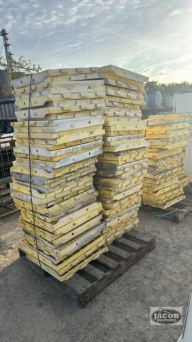 2 SKIDS OF 24IN X 24IN YELLOW NURSERY SLATS