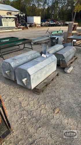 LOT OF 4 - 4FT GALVANIZED WATER TIP TROUGHS