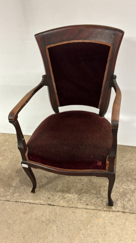 Arm Chair with Velvet Upholstery