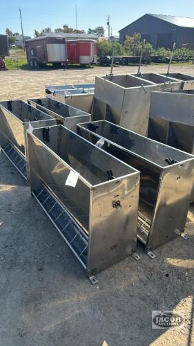 4 - 4FT X 14IN STAINLESS HOG FEEDERS