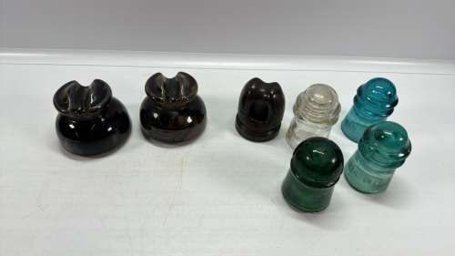 7 Insulators -2 Porcelain and 5 Glass