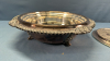 Silver Plate 10in Footed Serving Bowl with Lid - 4