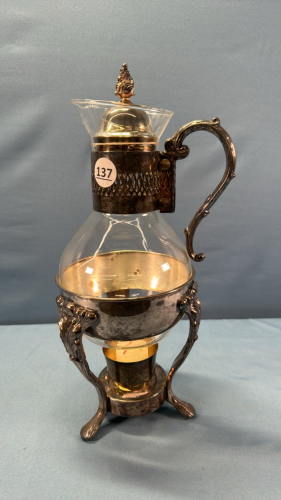 Silver Plate Carafe with Warmer