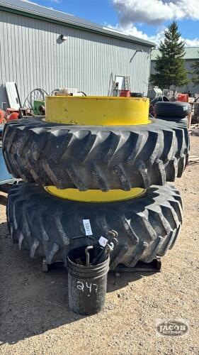PAIR OF FIRESTONE 18.4R38 SNAP-ON DUALS