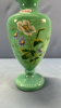 Blown Blue Glass Hand Painted Antique Vase - 2