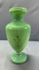 Blown Blue Glass Hand Painted Antique Vase - 4