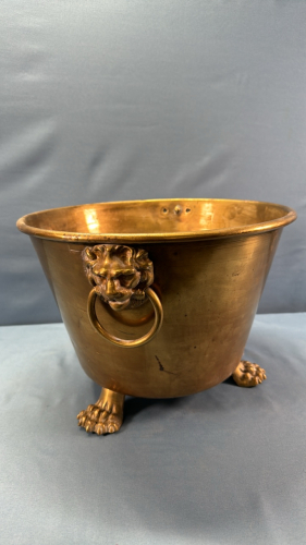 Brass Footed 12in Wide Jardiniere