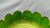 2 Enamelled Green Overlay Glass Lustres w/ Prisms - 6