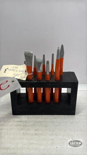 9 PC. PUNCH AND CHISEL SET WITH STAND