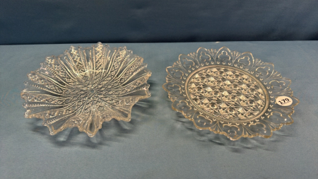 2 -9in Ornate Glass Plates