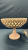 Antique Milk Glass Pedestal Bowl & Pyrex Pie Plate - 2