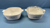 2 -80 oz Corning Ware Casserole Dishes -Only 1 Lid