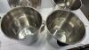 (3) 10L STAINLESS PAILS WITH (2) UNMATCHED LIDS - 3