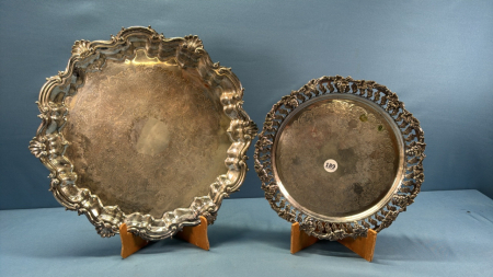 2 Silver Plate Trays -16in and 12in