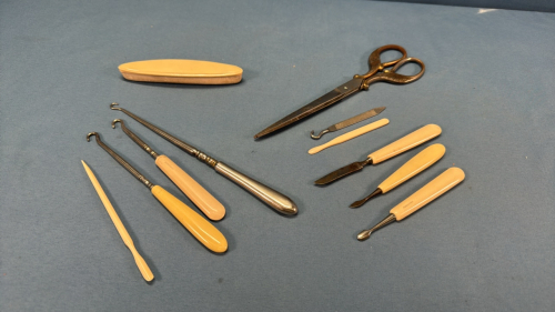 Button Hook and Manicure Items Lot -See Notes