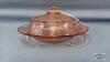 8IN SHARON PINK DEPRESSION BUTTER DISH WITH LID - 2