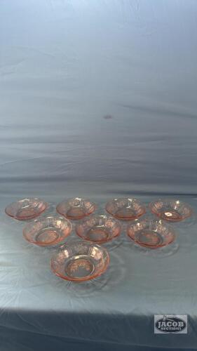 (8) 6IN SHARON PINK DEPRESSION BOWLS