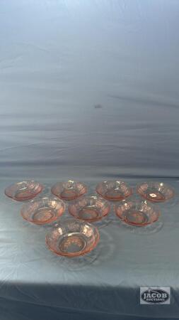 (8) 6IN SHARON PINK DEPRESSION BOWLS