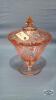 SHARON PINK DEPRESSION CANDY DISH WITH LID