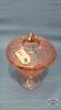 SHARON PINK DEPRESSION CANDY DISH WITH LID - 2