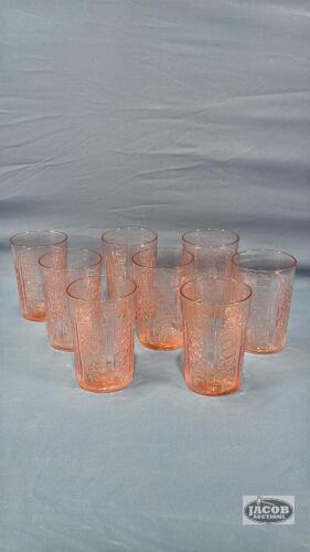 (8) SHARON PINK DEPRESSION TUMBLERS