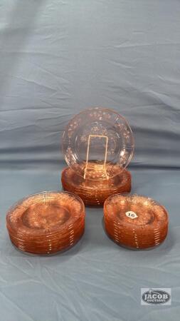 SHARON PINK DEPRESSION PLATE LOT