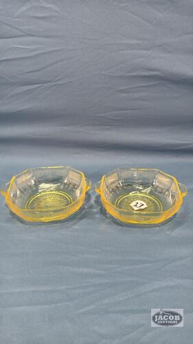 (2) 5IN PRINCESS PATTERN YELLOW DEPRESSION BOWLS